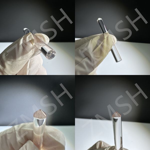 Части сапфира кристаллический оптический цилиндр линза твердость 9,0 высокая светопроницаемость на заказ