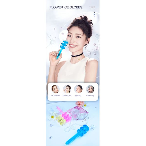 Gourd-shaped Beauty Ice Globes Facial Roller Cooling Globes for Face Neck Eye Circle Skin Care Massage Tools Reduce Puffiness