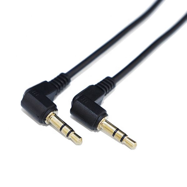0.2M 1M 2M 3M 10M 90 Degree Angle Male to Male 3 Poles TRS Stereo Audio Jack Extension Cable for Headphone Car Speaker