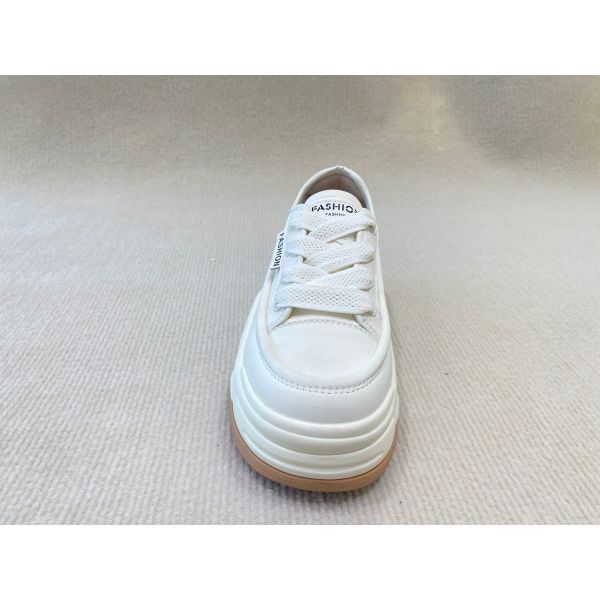 Women white espadrilles sneakers in summer autumn with authentic leather and casual