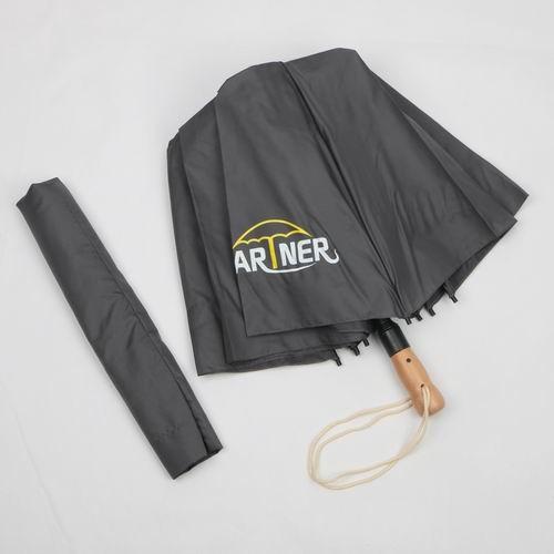 Lightweight 2  Foldable Golf Umbrella Light Wood Handle With Silk Screen Print