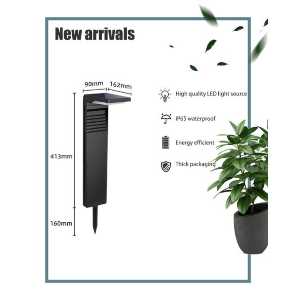 80 Ra Color Rendering Index Solar Lawn Light for Garden Decoration and Outdoor Lighting