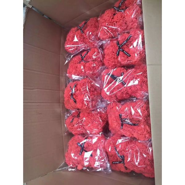 Factory Export Direct 40cm Multicolor Rose Bear Custom Rainbow Rose Bear