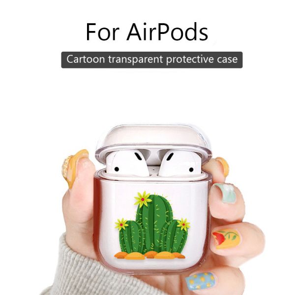 Music tracker Protective Cartoon Clear PC Cover Chargeable Headphone Case for Apple Airpods 1&2 Charging Case