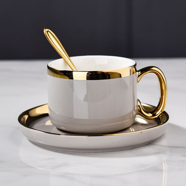 Классический фарфоровый стакан и тарелка набор кофе чайная чашка с тарелкой День отца подарки идеи