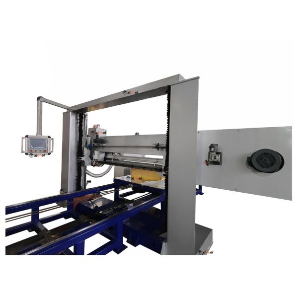 Effortless Foam Cutting with Our State-of-the-Art Foam Cutting Machine Advanced PU Foam Cutting Machine with Blowing Cleaning and Lighting Features