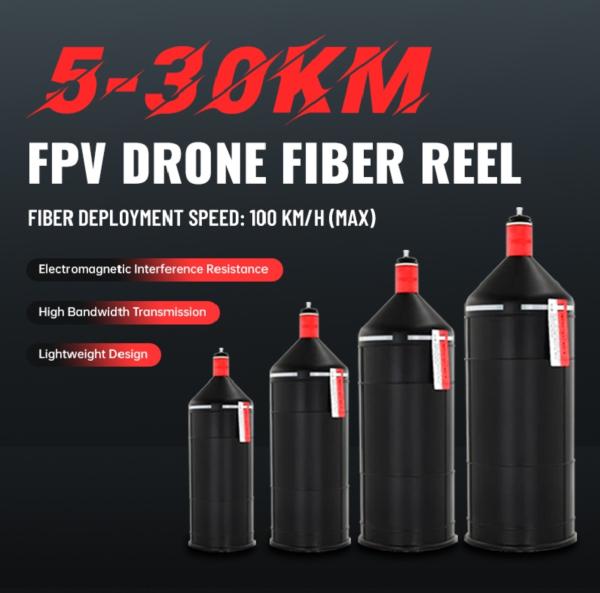 Stable 30KM Fiber Communication Kit Drone-mounted Reel Military-spec Materials Custom Length Options For High-EMI Zones