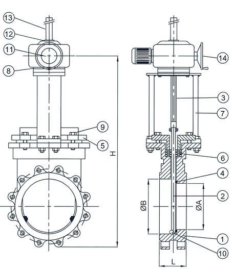 Rising Stem Gate Valve Electric Actuator Operated For Steel Industry