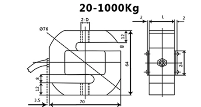 High Precision S Type Tension Compression Load Cell Aolly Steel 50kg - 300kg For Industrial Weighing