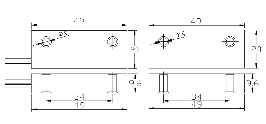 CE Certified Surface mounted magnetic contact in Zinc-alloyed Ideal for metal door/ window