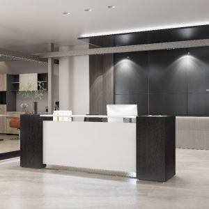 Modern and Contemporary Office Furniture Reception Desk in silver Support