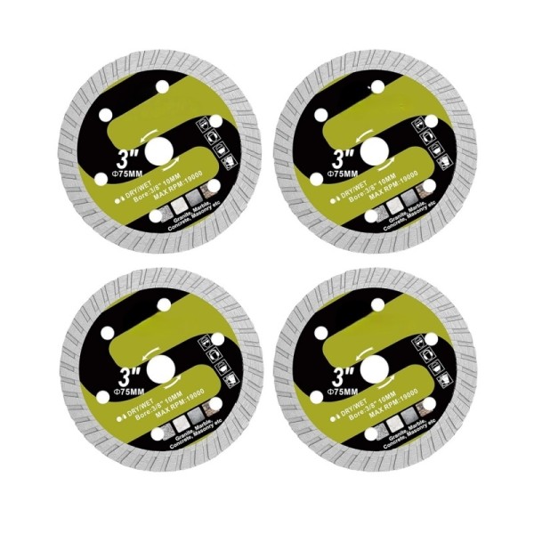 76mm Concrete & Brick Saw Blade | Hot-Pressed Aggressive Turbo (20,300 RPM)