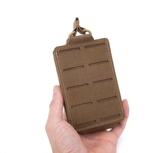 5.56mm Laser-Cut Single Molle Pouch - Compact Tactical Accessory Bag with Adjustable Belt/Webbing Mount (70g Lightweight, 5 Colors)