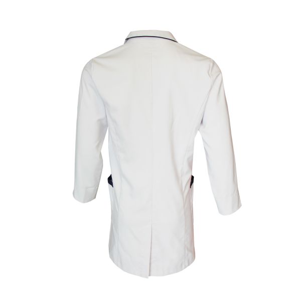 180 GSM Polyester 65% Cotton 35% Long Sleeve Nurse Uniform Navy Contrast White