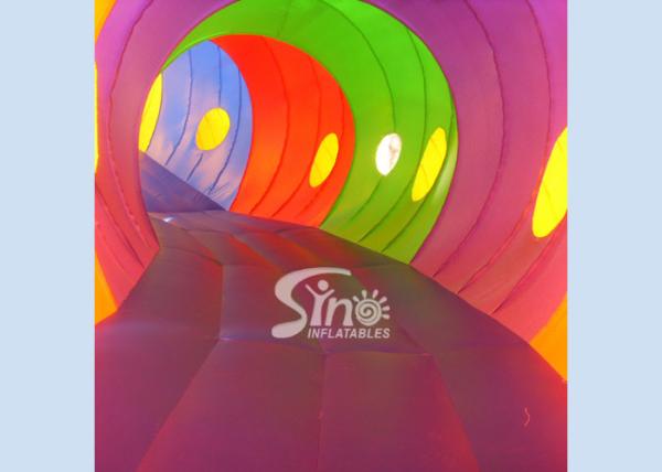 Outside 18m Long Funny Caterpillar Inflatable Tunnels Double N Quadruple Stitching