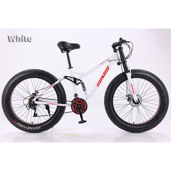 Fat tire vélo Fatbike personnalisable Croisière Neige Pleine suspension Vélo de montagne Vélo de plage Vélos à queue douce 21 vitesses