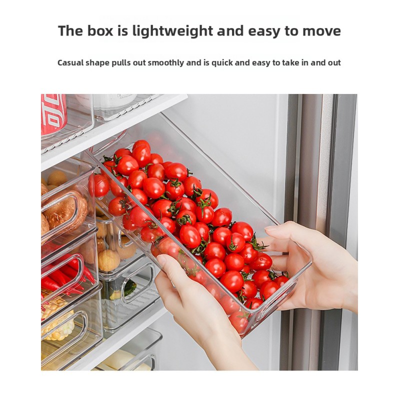 Hot Selling Modern Design Plastic Kitchen Drawer Refrigerator Organizer Food Storage Container with Handle