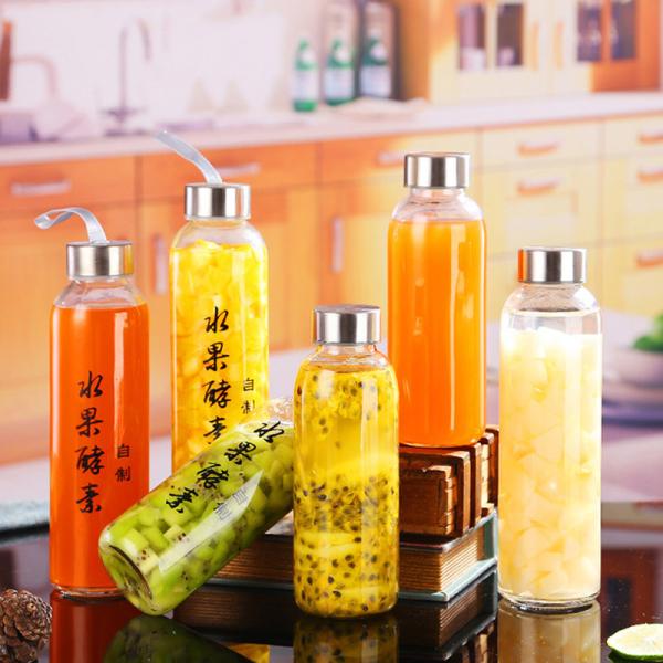 Sport Pure Portable Glass Beverage Bottle Triangle Shaped For Soft Drinking