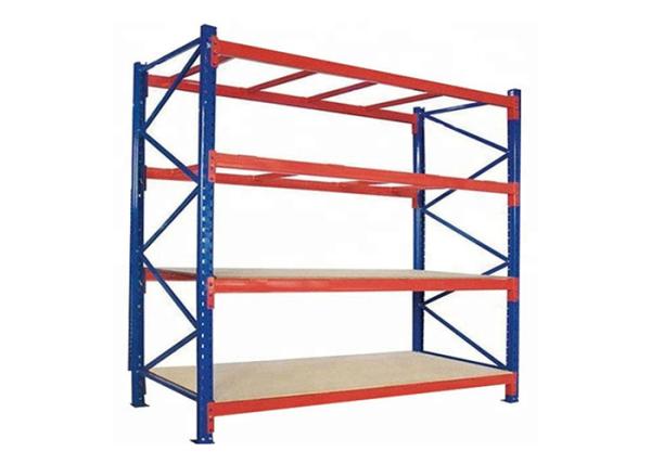 4 Layers Durable Heavy Duty Storage Rack Blue And Orange Color Anti Rust