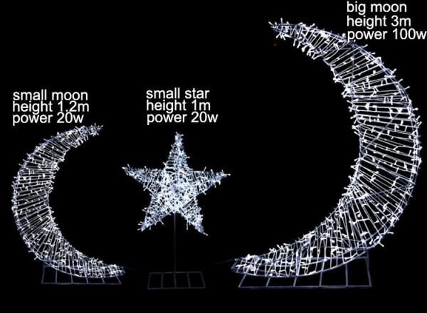 Outdoor LED Star Moon Modeling Lamp Lawn Lighting Festive Atmosphere Lighting Engineering Landscape