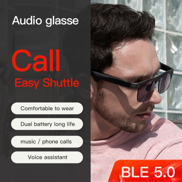 Hot Sale New  sun glasses J1 Gray+Black Smart Music Glasses Water proof Dustproof Double Bridge Eye wear