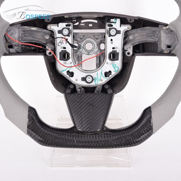 F1 Flat Shape Real Carbon Fiber Cadillac Steering Wheel LED Display 400mm