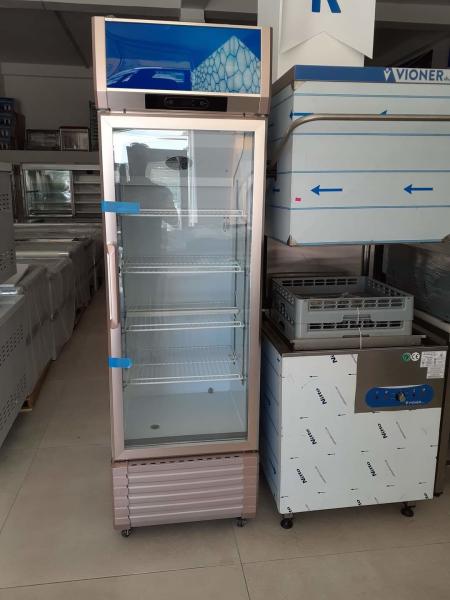 Rose Gold Aluminium Door Frame Vertical Single Door Glass Door Display Freezer