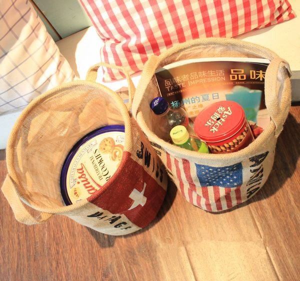 Panier sale de seau de vêtements de tissu de coton de blanchisserie de panier d'enfants pliables imperméables de bébé