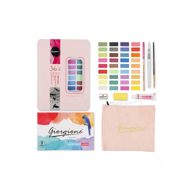 36 Colours Bright and Full Color Strong Coloring Palette Cake Artist Watercolor Paint Set