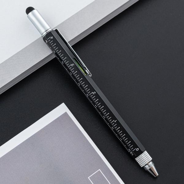 Multifunctional Metal Creative Ballpoint Pen Ruler Screwdriver Touch Screen Gradienter