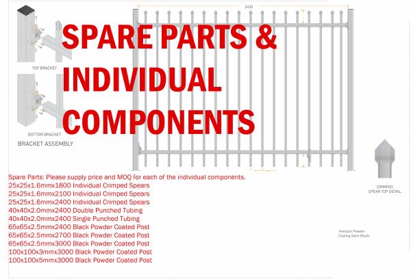 2400mm length Crimped spear metal garrison fence supplier