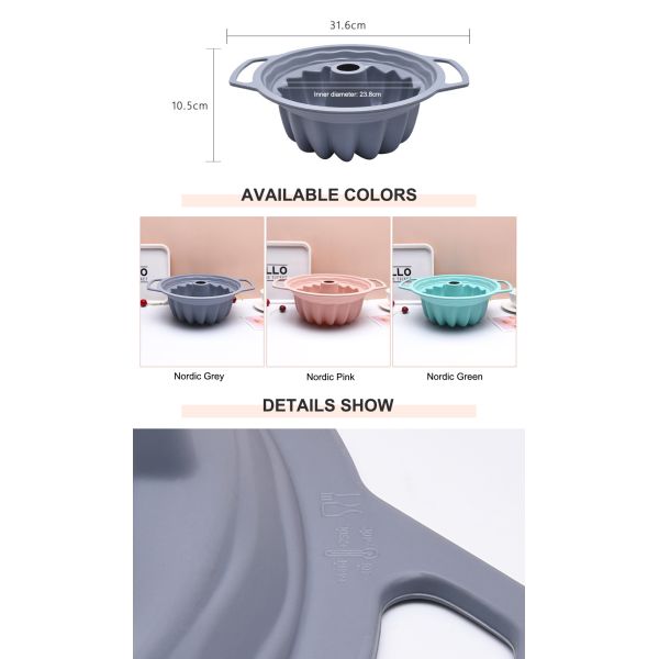 Anti Scalding Handle Flower Design Silicone Cake Pan