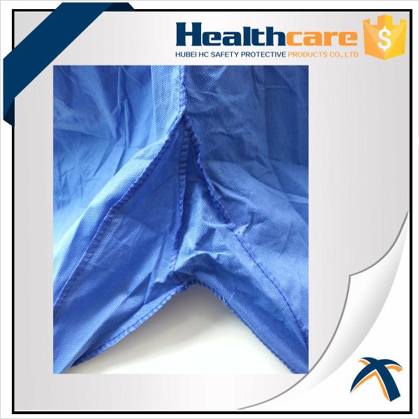 Blue PP / SMS Disposable Protective Gowns Scrub Suit Lightweight S-5XL Size