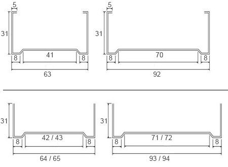Manually Width Adjustable CU63-94mm Stud and Track drywall Roll Forming Machine For Residential