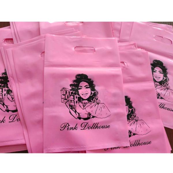 Lip Gloss Eyelash LDPE Poly Packaging Bag Die Cut Handle 35x45cm