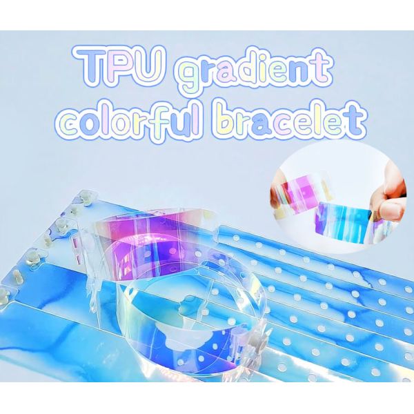 Party Favor Colorful Gradient Color Bracelet Custom TPU Wristband for Events ID Solution
