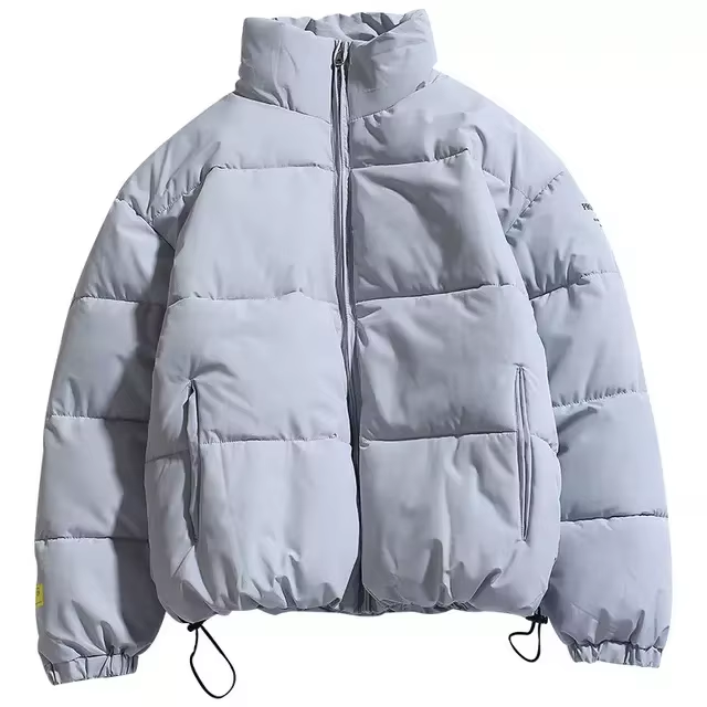 Customized Logo Winter Puffer Jacket Full Zip Men'S Streetwear Puffer Coat OEM Service