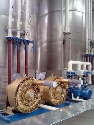 Wastewater Treatment Ring Air Blower Double Stage 3.3kW High Airflow