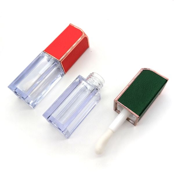 MSDS SGS 5ml Wand Black Square Lip Gloss Tubes Silk Printing