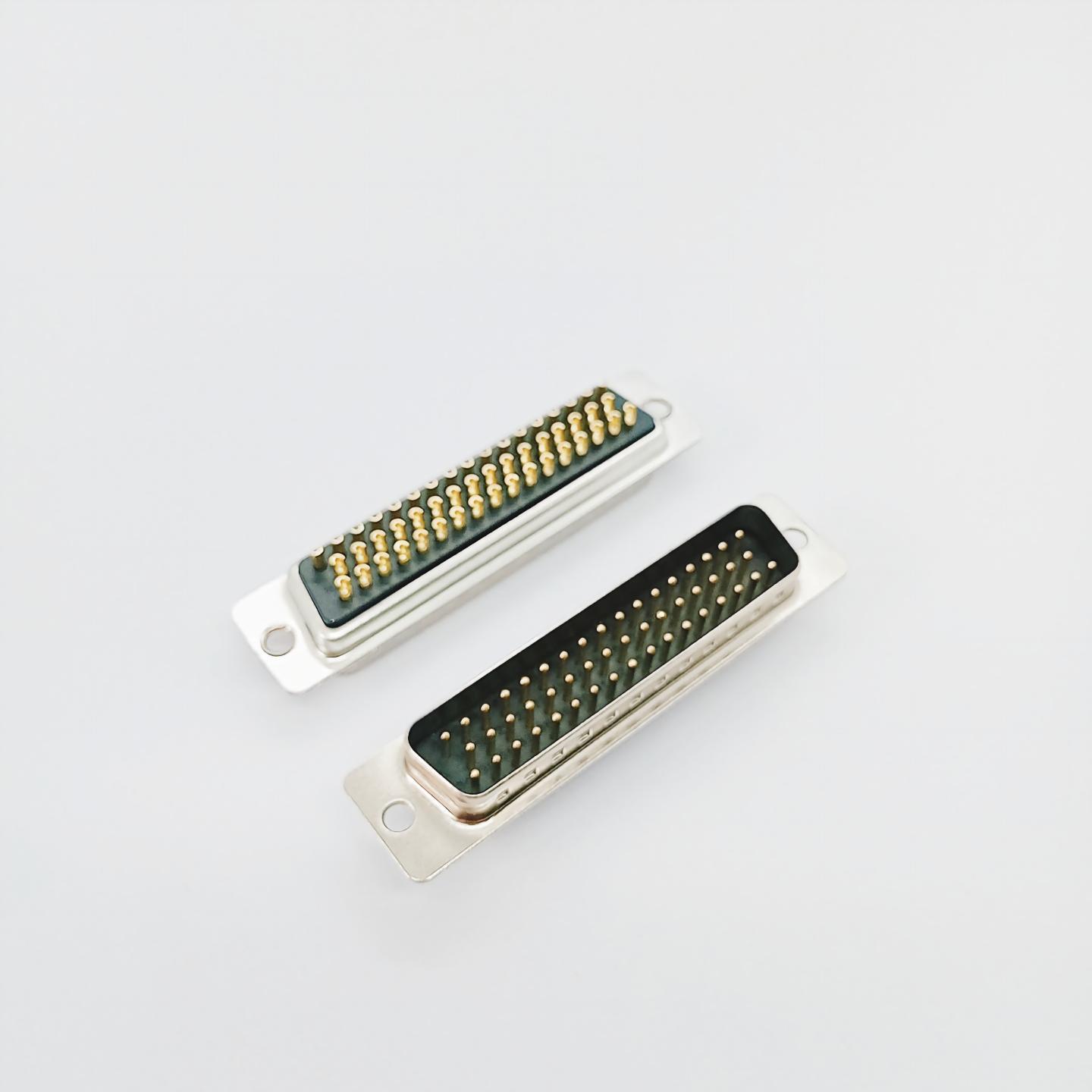 50 Pin D-Sub Connector DB-50 with Solder Cup Termination and Nickel-Plated Metal Shell