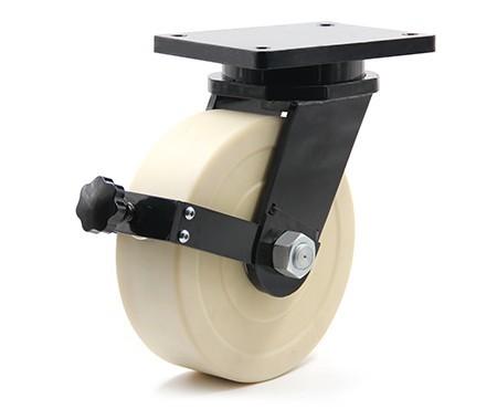 Fixed Rigid Flange Nylon Swivel Casters 9000kg 300mm Large Swivel Wheels