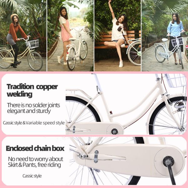 20 24 pouces Portable Fille Vélo Femmes Dames Vélo de ville en acier à haute teneur en carbone pliable Non pour les enfants Vélo pour enfants 15KG