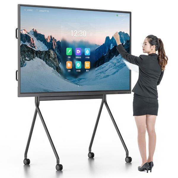 75 Inch All In One PC Smart Interactive Whiteboard 4k Touch Screen Panel For School