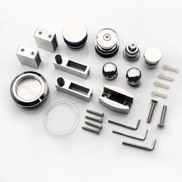 Acero inoxidável Acessórios de chuveiro sem enquadramento Kit de porta deslizante de vidro com espessura de vidro de 12 mm