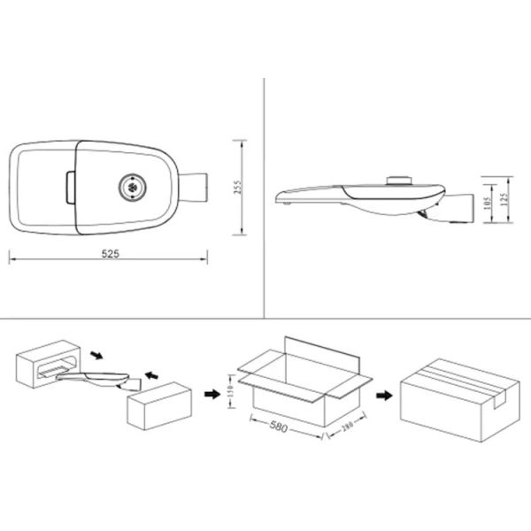 Durable 150 Watt LED Street Light , Water Resistant LED Lights 2700K-6500K CCT