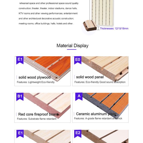 Wooden Acoustic Panels Fireproof Ceramic Aluminum Perforated Solid Wood Multi-Layer Conference Room