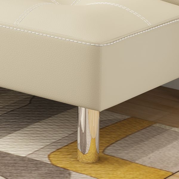 White PU Leather Folding Couch Bed For Home Bedroom