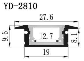 Recessed LED Profile with 6063 T3-T8 Aluminium Alloy Anodized Surface and Customized Length for Bathroom Lighting