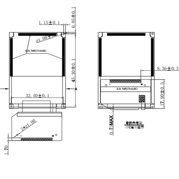 1.8 дюймовый промышленный TFT дисплей 128x160 точек 16-битный интерфейс с белым светодиодным подсветкой