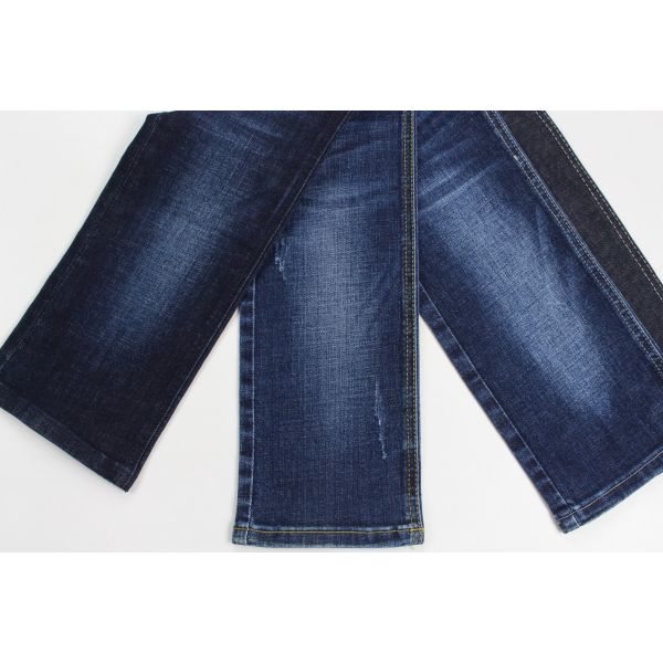 Hot Sell And Wholesale Dark Blue Crosshatch Slub Denim Jeans  Fabric